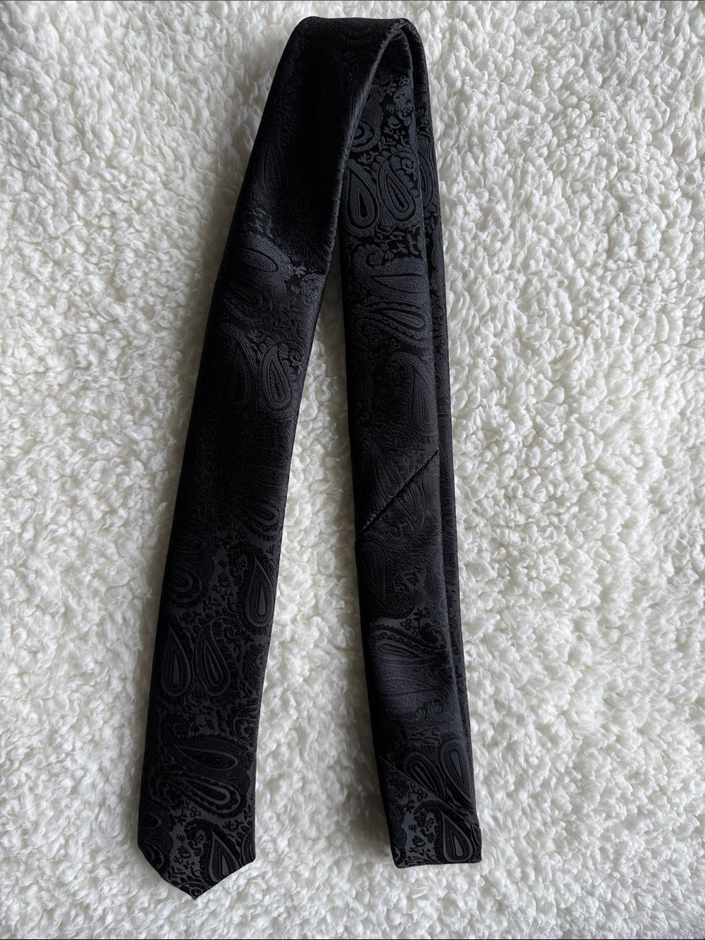 Men's Black Paisley Tie